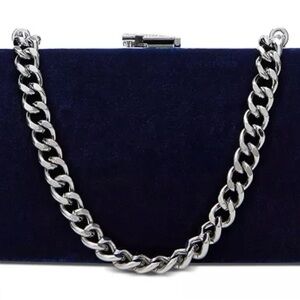 BNWT Ralph Lauren Navy Velvet Mini Clutch